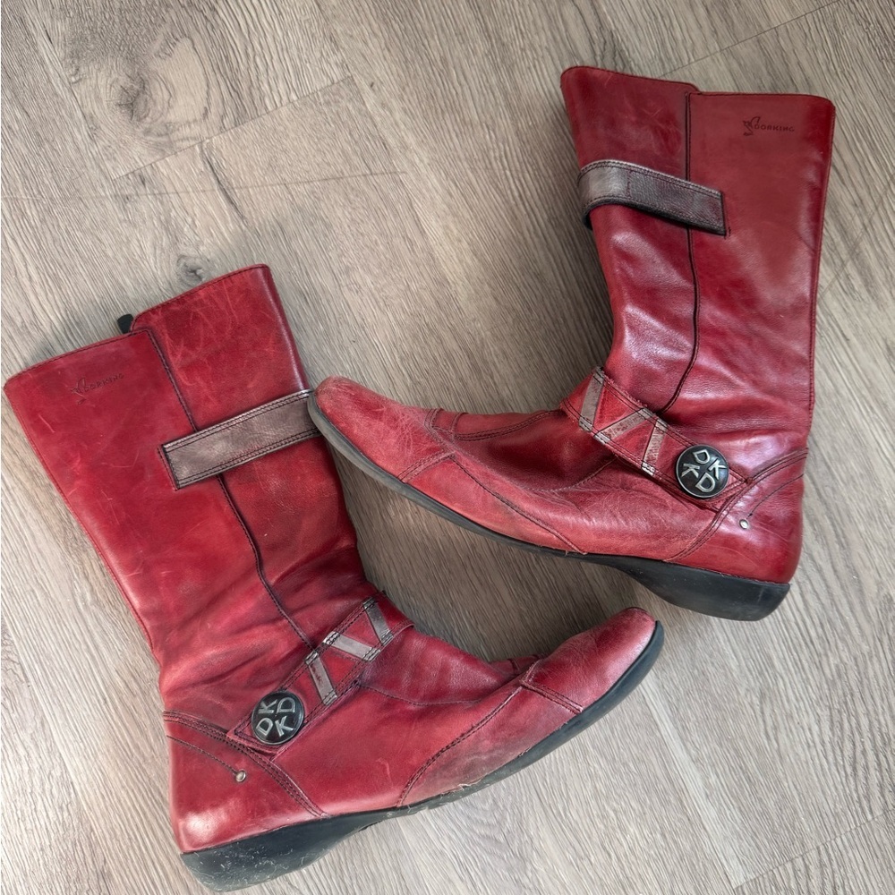 Red Leather Dorking Boots